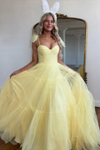 Vestidos de fiesta de tul con escote en forma de A y escote en forma de corazón