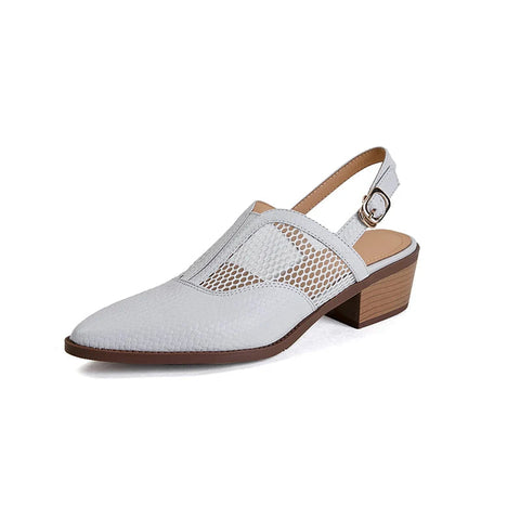 Neue Sommer-Hausschuhe, Sommerschuhe, spitze Zehenpartie, Pantoletten mit klobigen Absätzen, Sandalen für Damen, handgefertigt, zwei Möglichkeiten, Sommersandalen zu tragen 
