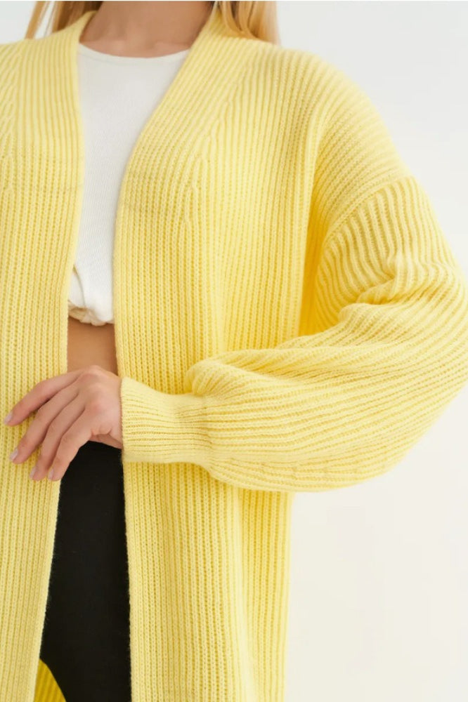 Oversized Long-Length Knit Cardigan