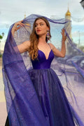 Vestidos de fiesta de graduación de tul con escote en V, sin mangas y corte A