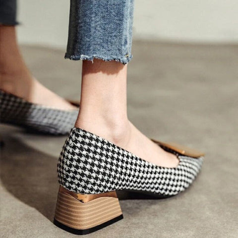 Square Heels PU Shoes