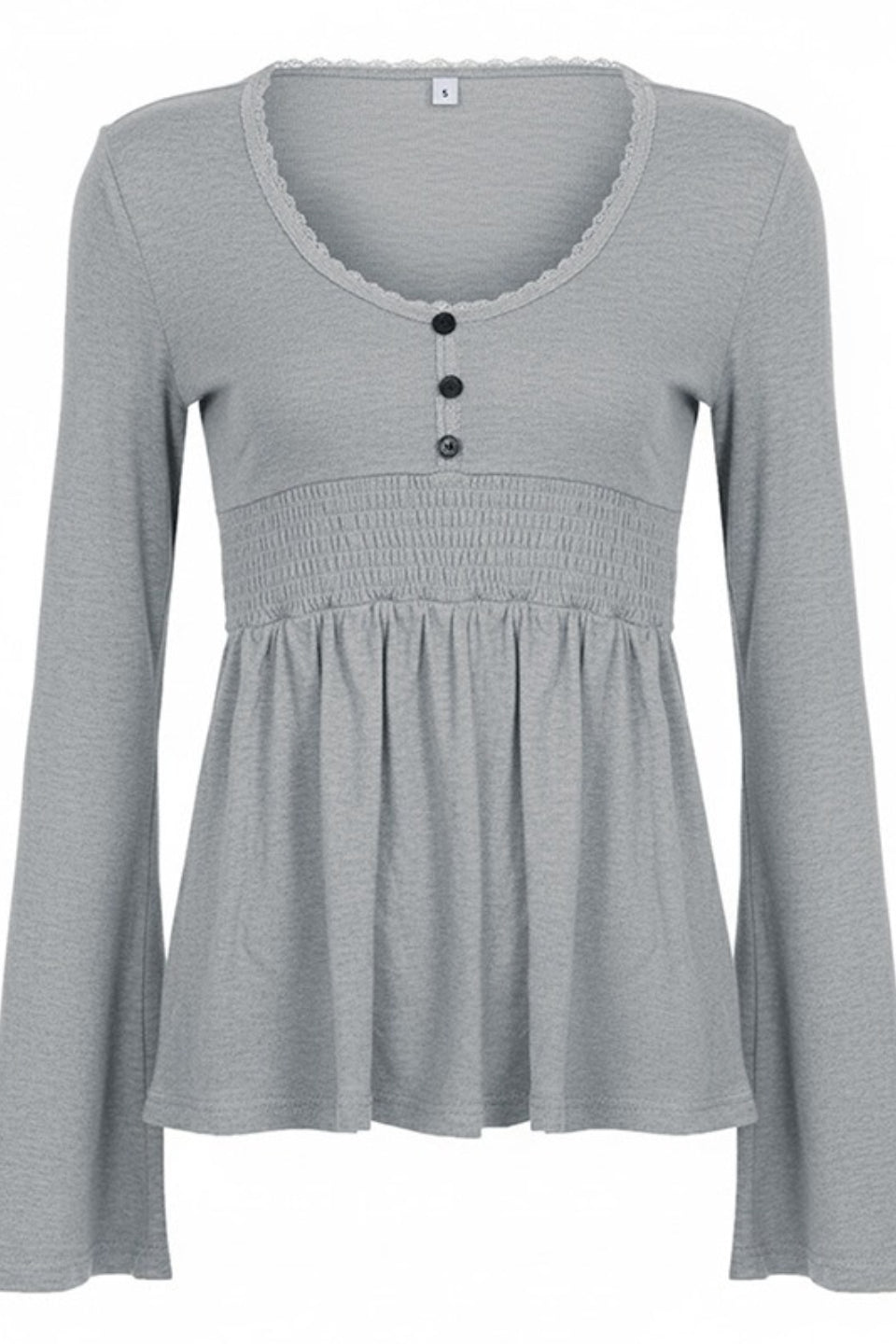 Casual Solid Deep V A Line Elastic Blouse