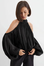 Unique Design Off Shoulder Long Sleeve Blouse