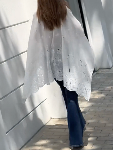 Cap Sleeve Loose Asymmetric Solid Color Lapel Collar Blouses&Shirts Tops