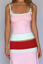 Casual Morandi Color Contrast Cami Top