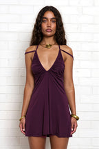 Cami Cutout Back Tie Ruched Mini Dress