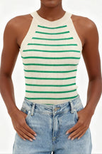 Striped Sleeveless Knit Top