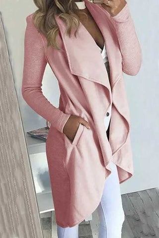 Meridress Nissa – Mittellange Strickjacke mit drapierter Vorderseite und offener Vorderseite