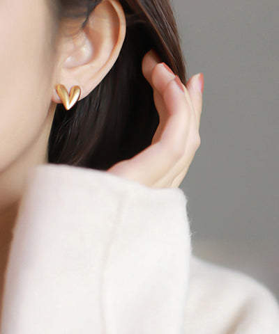 Fine Gold Copper Alloy LoveStud Earrings