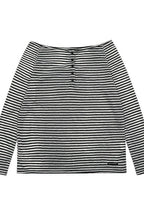 Striped Off Shoulder Long Sleeve T-shirt