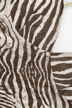 Zebra Print Mesh V Neck Cami Top