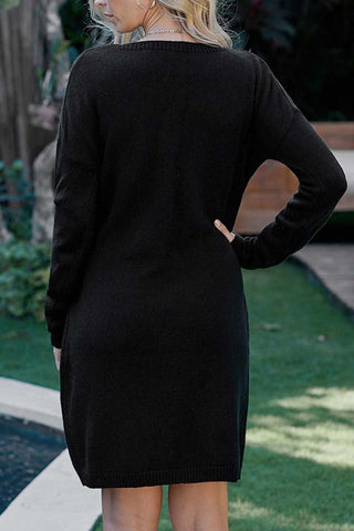 Suéter casual Chicindress con medio cinturón 