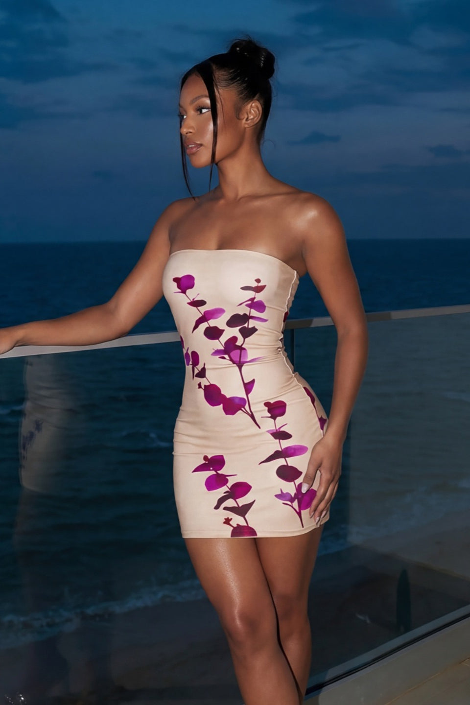 Tube Printed Slim Mini Dress