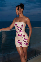 Tube Printed Slim Mini Dress