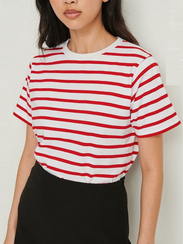 Camiseta de rayas de algodón 