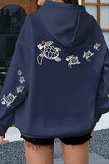 Gothic Turtle Graphic Loose Fit Hoodie