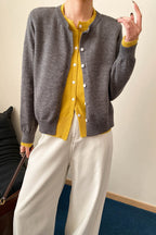 Contrast Panel Layering Cardigan