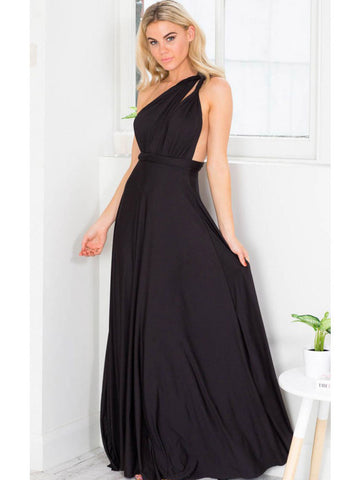 Vestido maxi sexy de cumpleaños sin mangas con escote pronunciado y espalda descubierta, vestido de noche de color sólido 