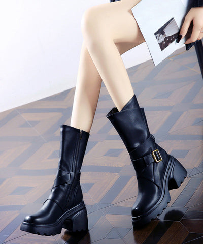 Gelbe Boutique-Stiefel aus Kunstleder mit flauschigem Wollfutter 