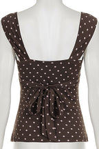 Vintage Polka Dot Lace Tank Top