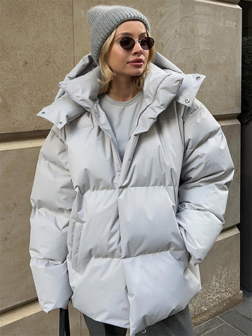 Sudadera holgada con capucha y bolsillos para mujer, parka de invierno, con cremallera, estilo urbano, estilo patchwork, 2023 