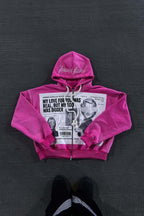 Color Block Rhinestone Street Hoodie
