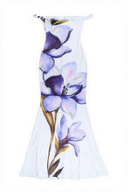 Sexy Print Halter Twist Strap Slim Fit Maxi Dress