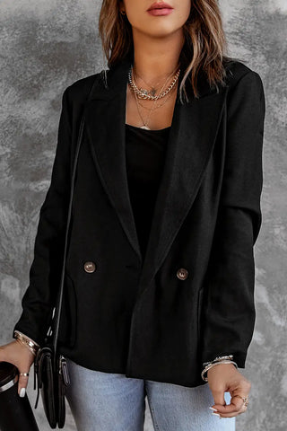 elegante blazer negro con solapa 