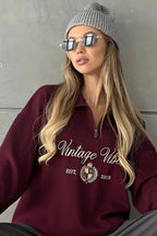 Vintage Vibes Quarter Zip Sweatshirt