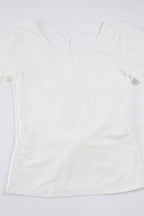 Solid Color Bow Tie Backless T‑shirt
