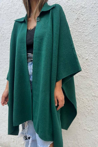 Einfarbige, lässige Strickjacke mit lockerem Einknopf-Windbreaker 