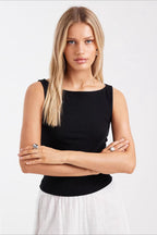 Polka Dot Ribbed Halter Tank Top
