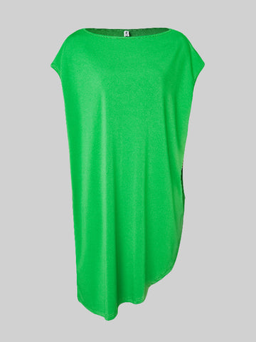 Sommerliches, urbanes, einfarbiges, kurzärmliges Minikleid 