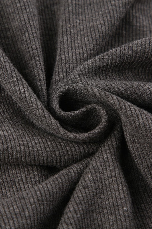Ribbed Cropped Zip Up Hoodie