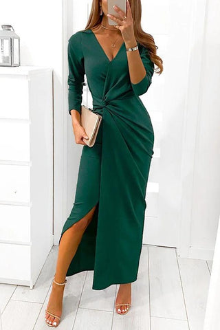 Midikleid mit verdrehtem Schlitz 
