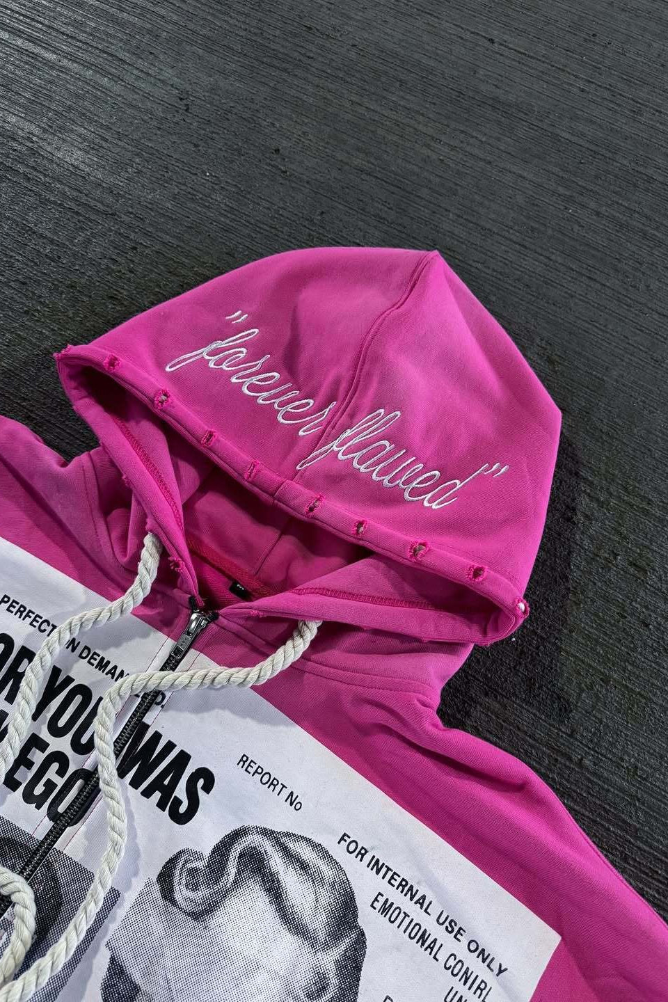 Color Block Rhinestone Street Hoodie