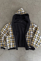Plaid Patchwork Reversible Zip Hoodie
