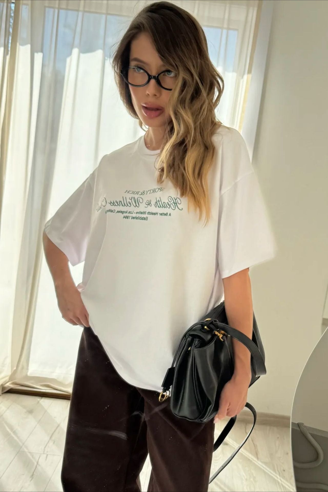Minimalist Casual Cotton Letter Print Short Sleeve T-shirt