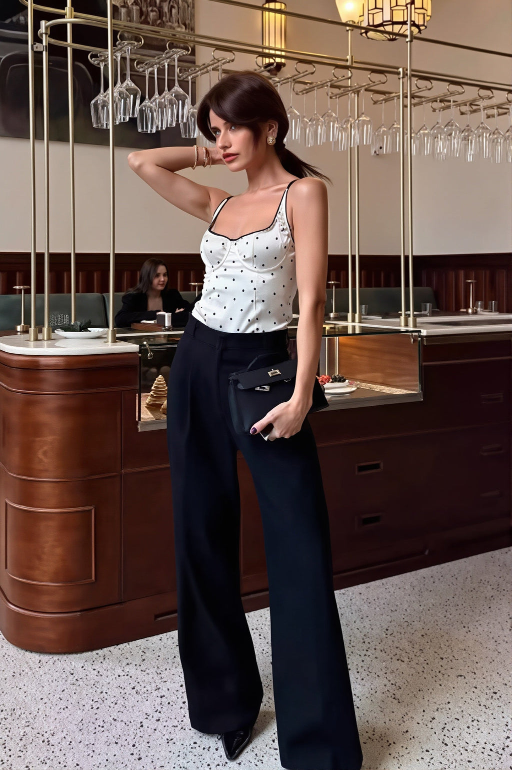 Polka Dot Off-Shoulder Tank Top
