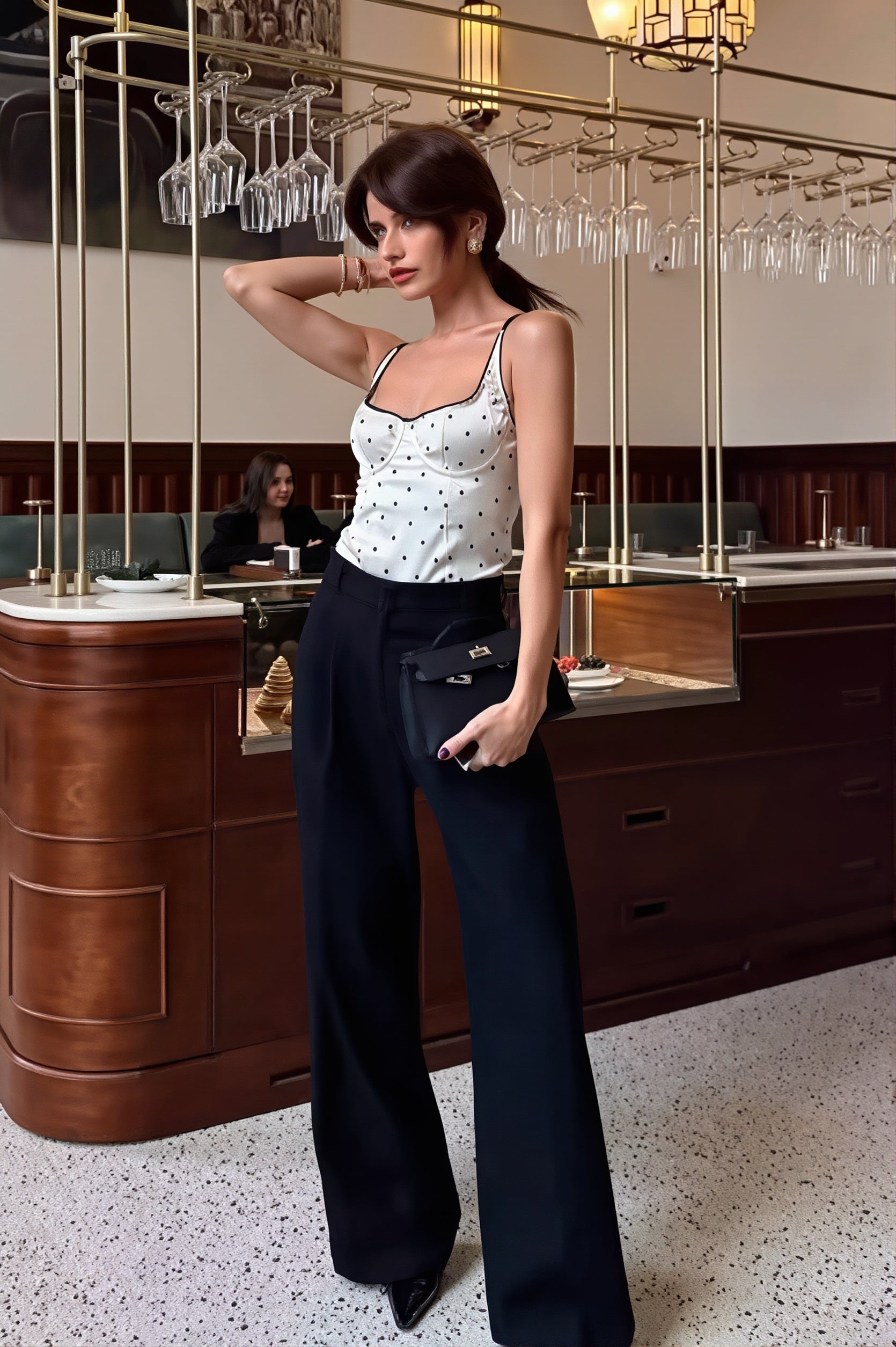 Polka Dot Off-Shoulder Tank Top