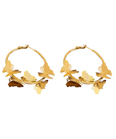 Vogue Gold – Creolen mit Schmetterlings-Motiv, Sterlingsilber 