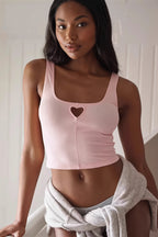 Heart Patch Cutout Slim Tank Top