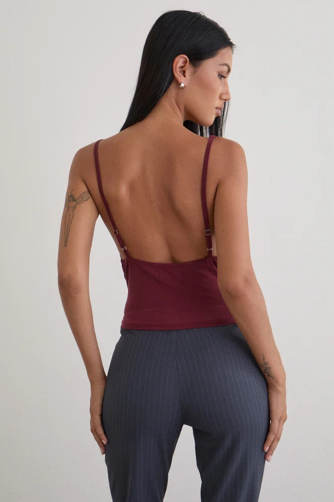 Chic Solid Slim U Neck Sequin Cami Top