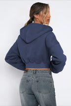 Cropped Zip Up Hoodie
