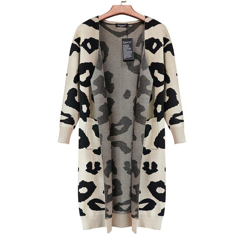 Suéter tipo cárdigan con estampado de leopardo, cómodo y dulce (3 colores) 