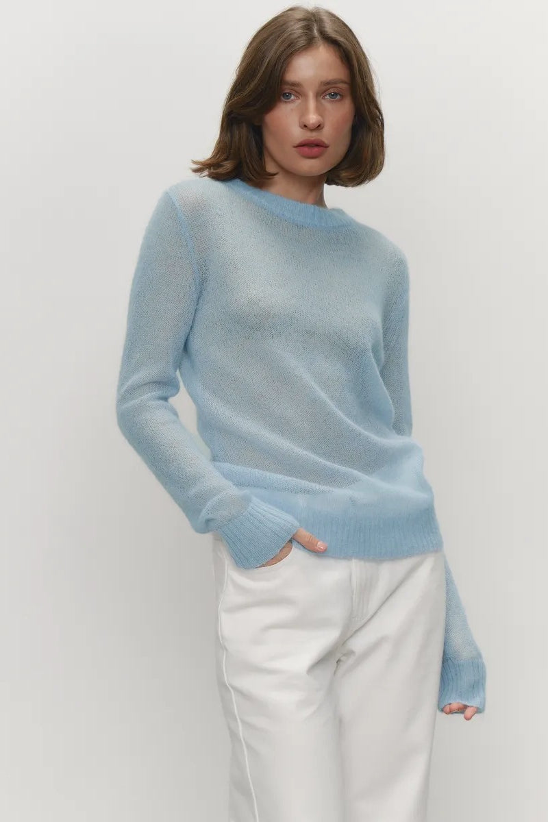 Mohair Round Neck Knit Top