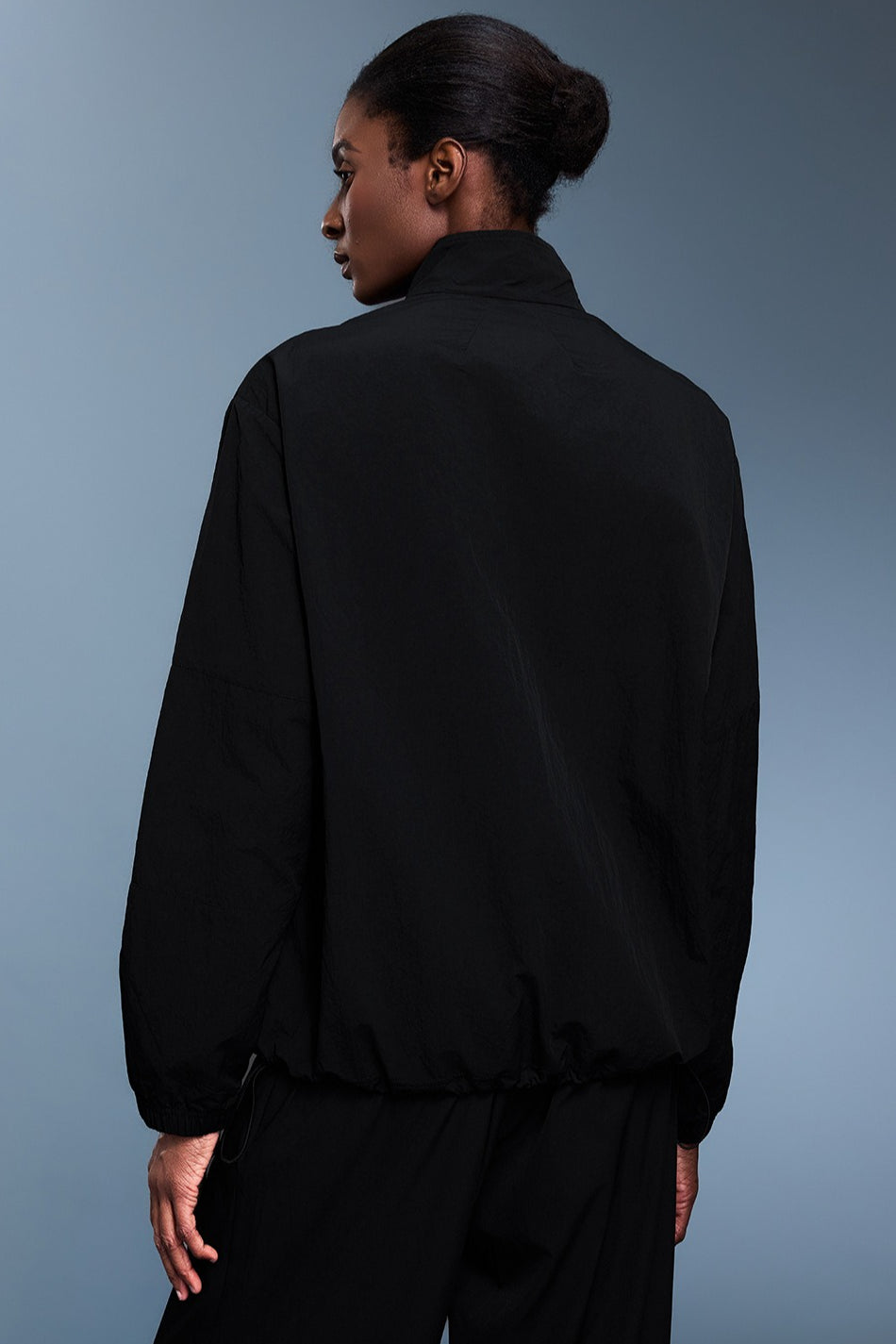 Athletic Half-Zip Solid Loose Sweatshirt