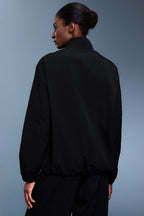 Athletic Half-Zip Solid Loose Sweatshirt