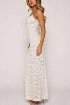 Lace V Neck Bodycon Cami Maxi Dress