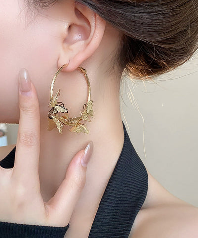 Vogue Gold – Creolen mit Schmetterlings-Motiv, Sterlingsilber 